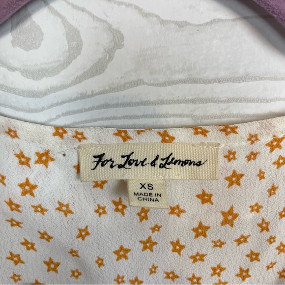 For Love & Lemons Nostalgic Tie Front Dress Mini Drees Size XS Star Print - Picture 6 of 12